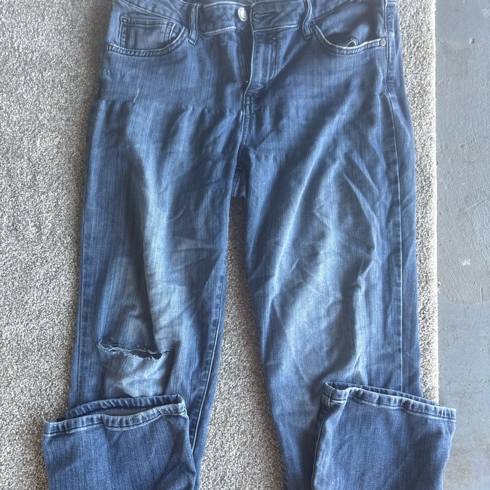 Simply Vera Vera Wang Blue Boyfriend Jeans with Light Distressing